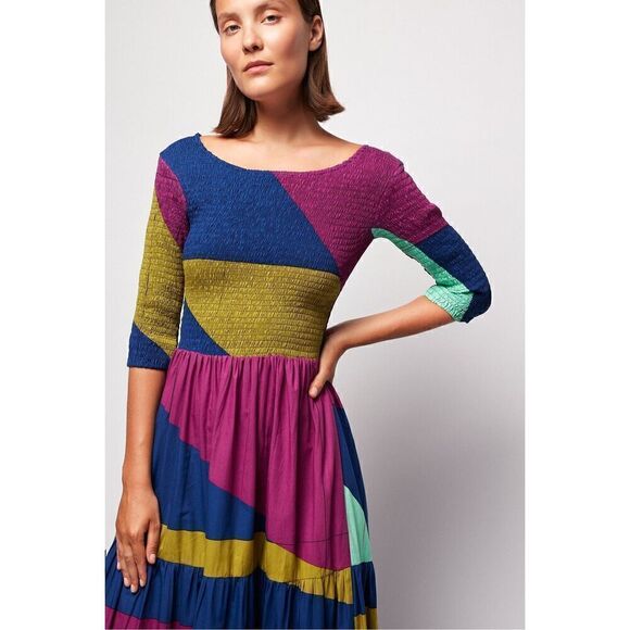 SWF 3/4 sleeves Maxi Dress Color: Reflections Wedding Guest size S NWT $409 - Picture 3 of 8